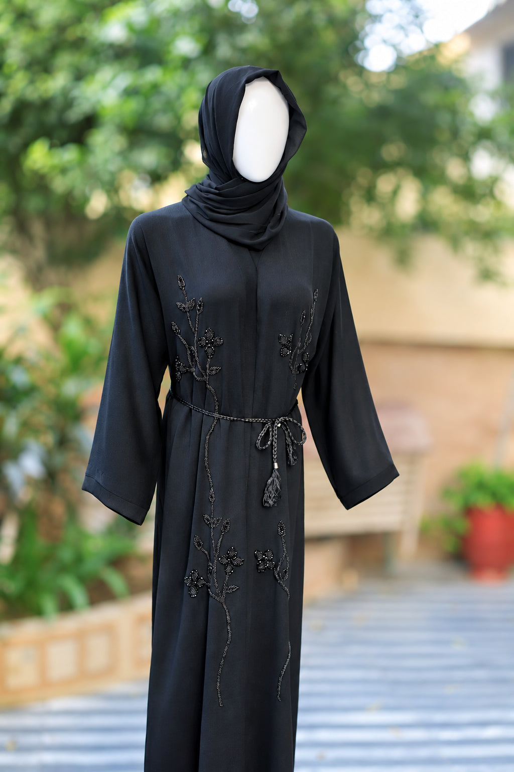 full length Turkish Black katdana Abaya | Hayae' Premium Abaya