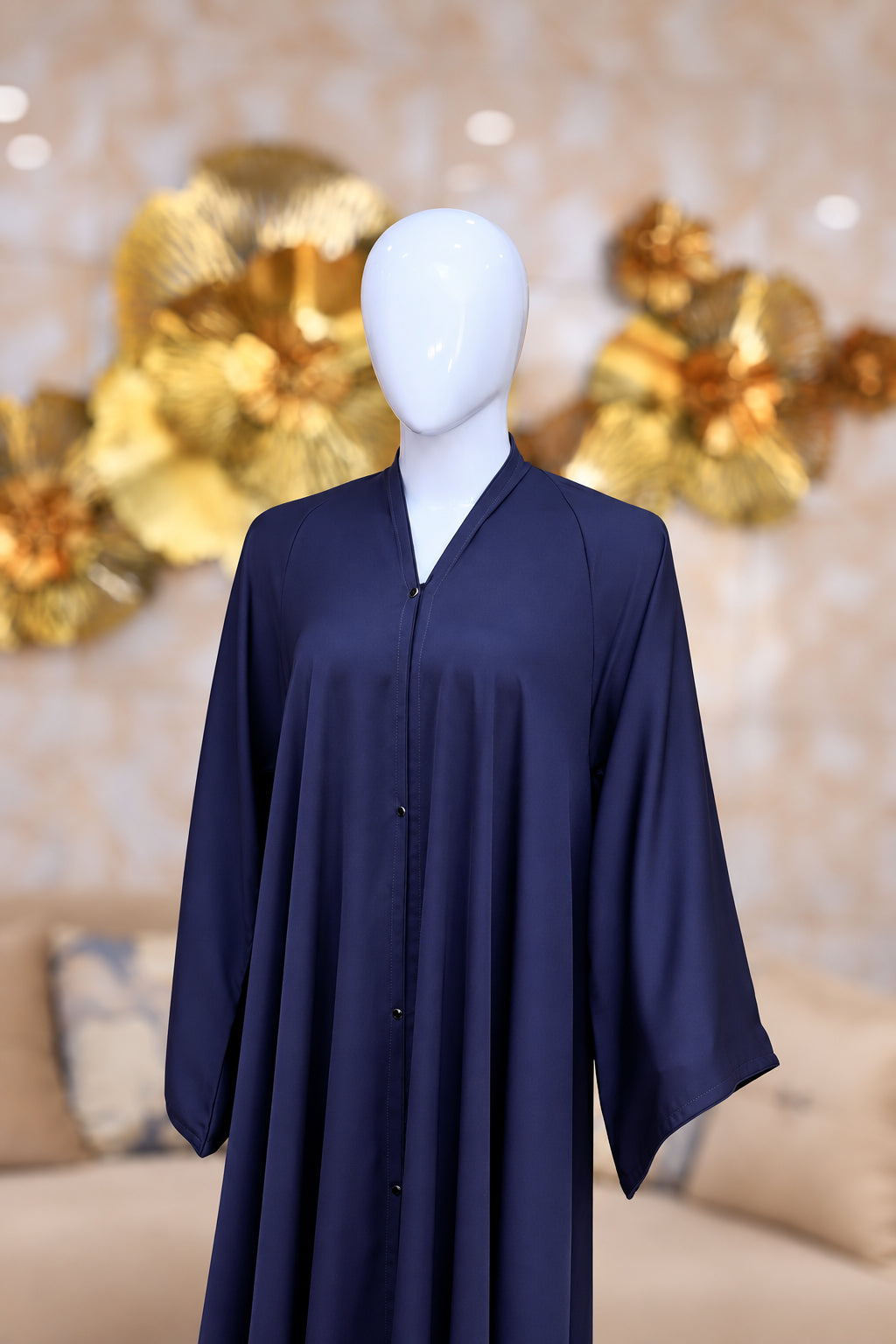 Close up Grey Plain Abaya | Hayae' Premium Abbay 
