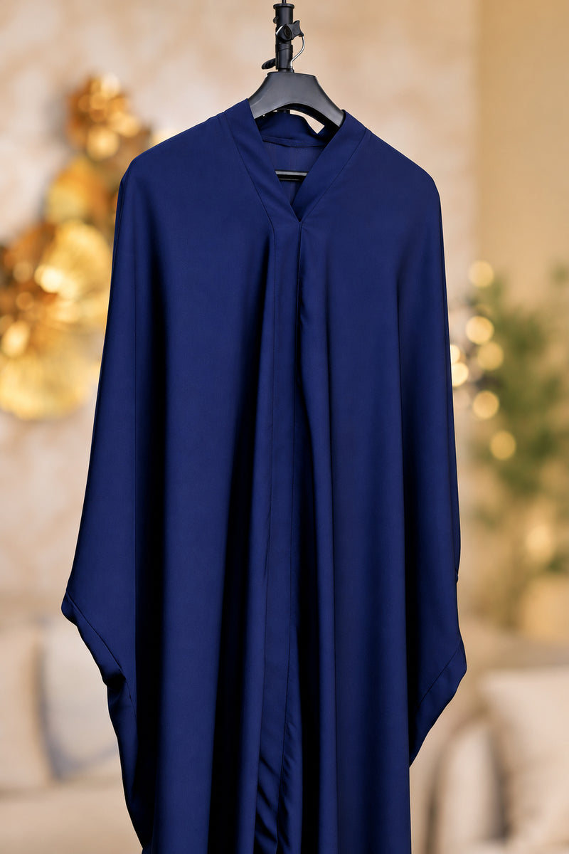 Details Plain Blue kaftan Abaya | Hayae' Premium Abaya 