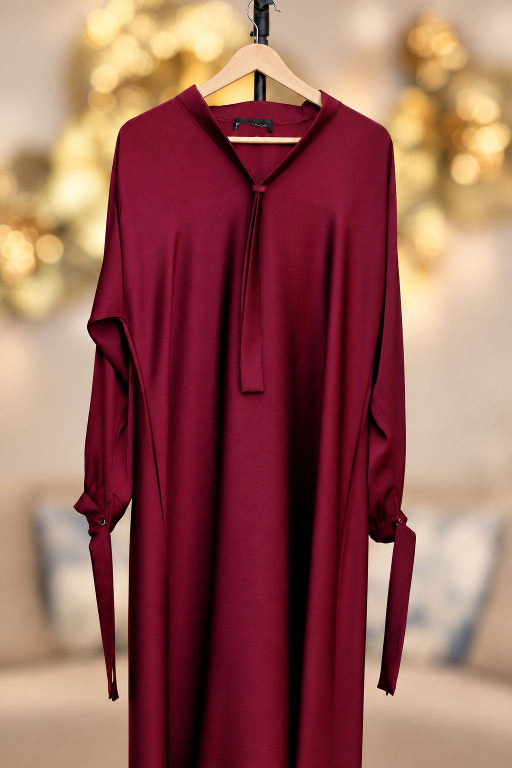 Detail Maroon Tiktok Abaya | Hayae' Premium Abbaya 