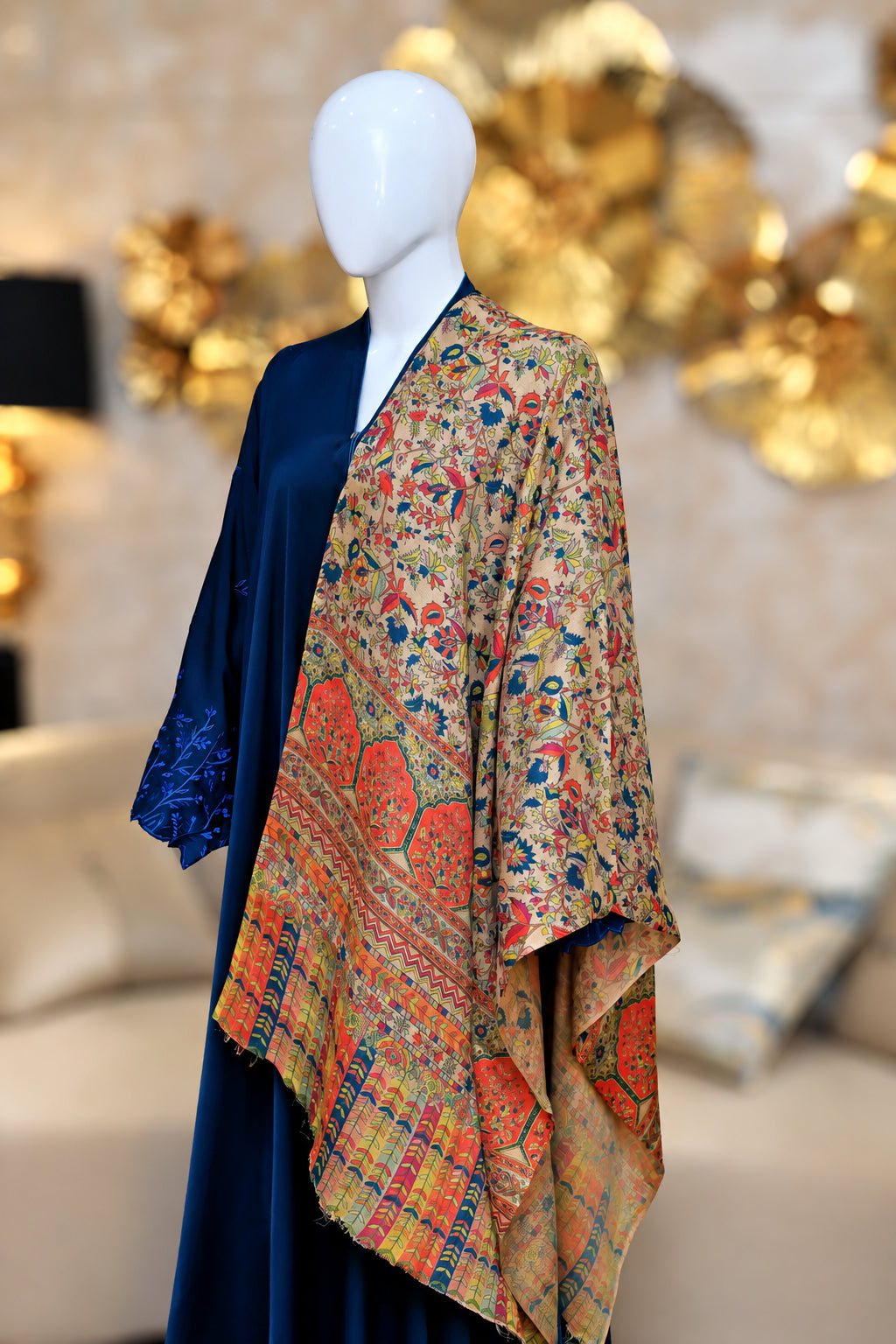 Heritage floral printed stole for women — HAYAE' luxury modest fashion Pakistan