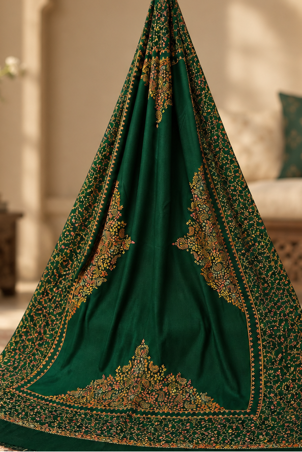Taj four-sided embroidery shawl for women — HAYAE' luxury modest fashion Pakistan